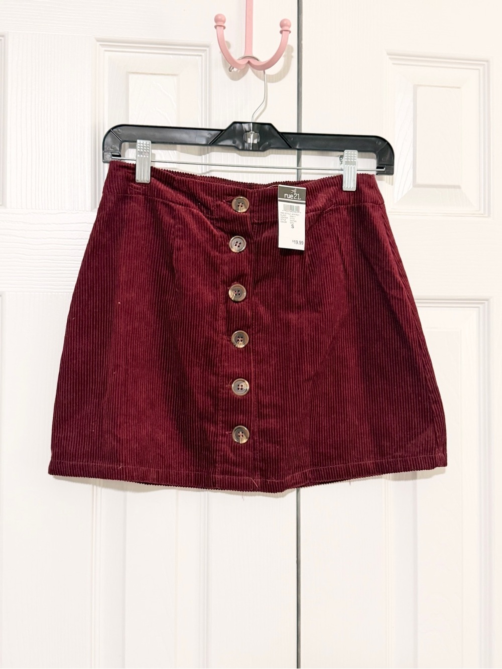 Rue21 Wine Corduroy Button-Front Mini Skirt